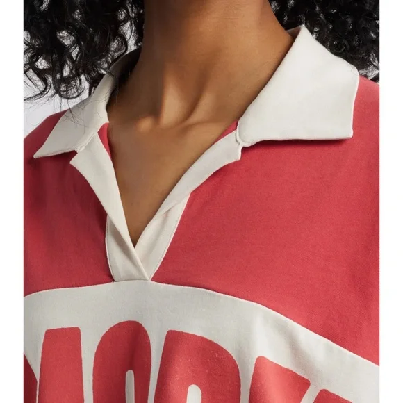 Daydreamer Amore Stripe Cotton Graphic Rugby Long Sleeve Pullover Size XL NWT - Picture 4 of 8